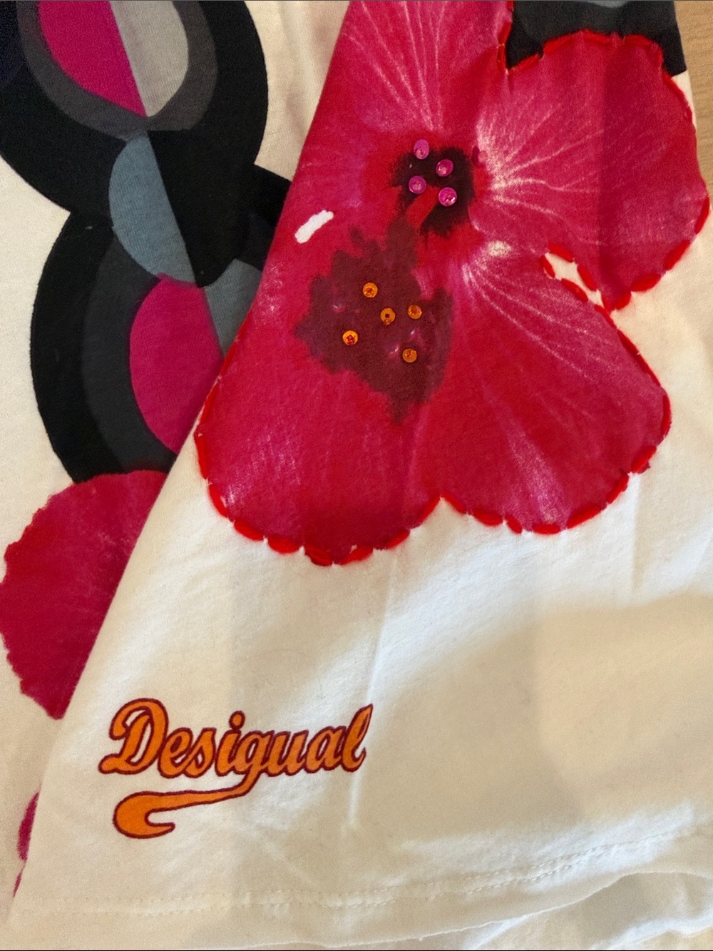 Desigual Women’s White Black Pink Red Floral Sundress size small - Picture 9 of 16